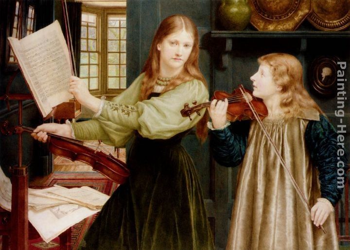 Henry Holiday The Duet, Portrait Of Alexandra, Daughter Of Rev. G. Kitchin And Winifrid, Daughter Of The Painter